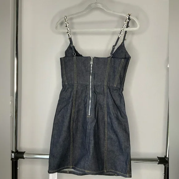 Area Crystal Pearl Corset Mini Dress - Picture 3 of 4